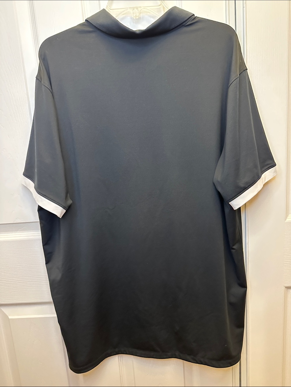 Nike Men’s Black Polo with White Trim Poly Spandex Blend comfort - Picture 6 of 8